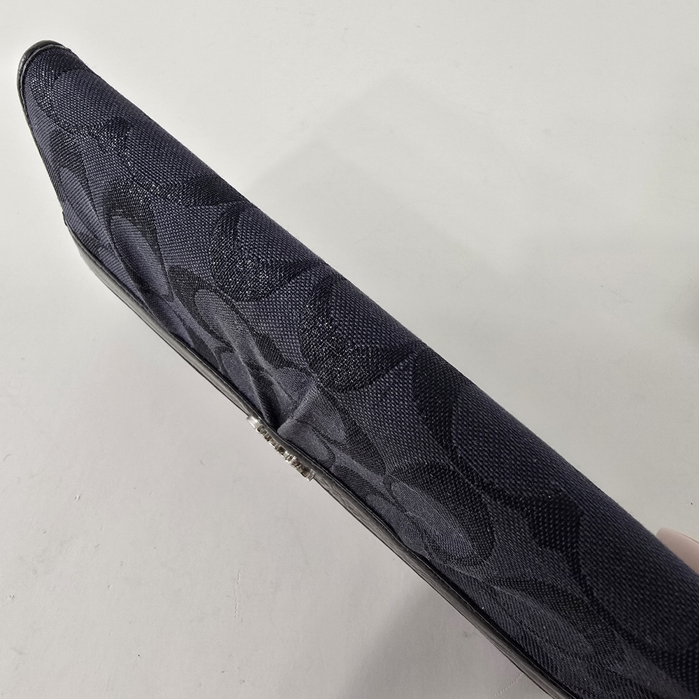 Coach Soho Ashley Leather Signature CC Checkbook Wallet W/ Insert Midnight Blue - Picture 6 of 11